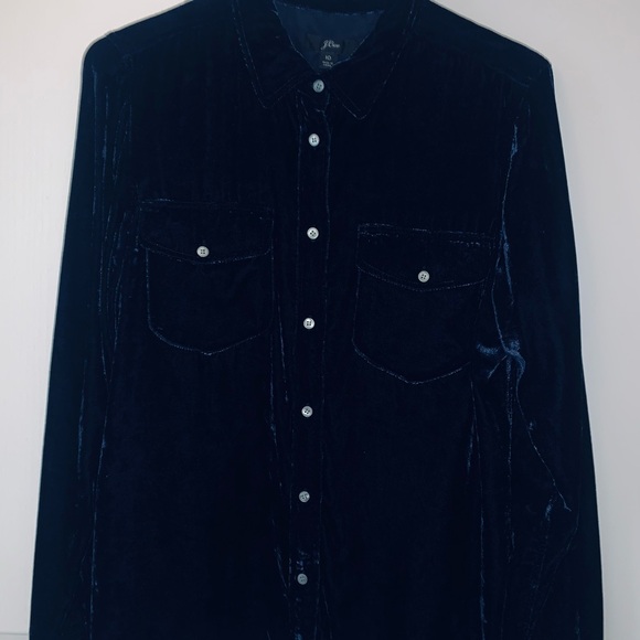 Women’s button-down velvet blouse - Picture 2 of 7